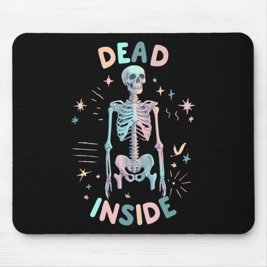 Dead Inside Skeleton Casual Halloween grafische vr Muismat (Voorkant)
