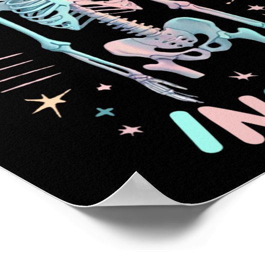 Dead Inside Skeleton Casual Halloween grafische vr Poster (Hoek)