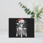Dead Inside Skeleton Christmas Koffie Liefhebber G Briefkaart (Staand voorkant)