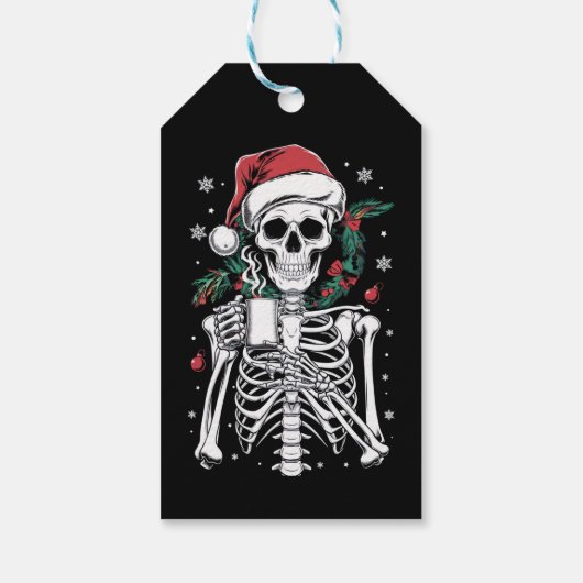 Dead Inside Skeleton Christmas Koffie Liefhebber G Cadeaulabel (Achterkant)