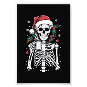 Dead Inside Skeleton Christmas Koffie Liefhebber G Foto Afdruk