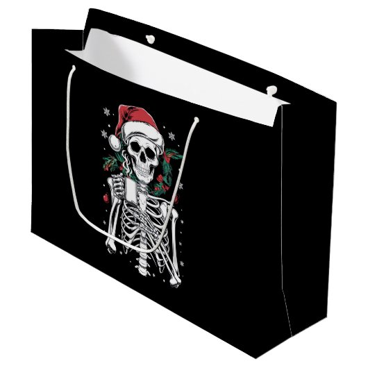 Dead Inside Skeleton Christmas Koffie Liefhebber G Groot Cadeauzakje (Voorkant Gekanteld)
