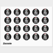 Dead Inside Skeleton Christmas Koffie Liefhebber G Ronde Sticker (Vel)