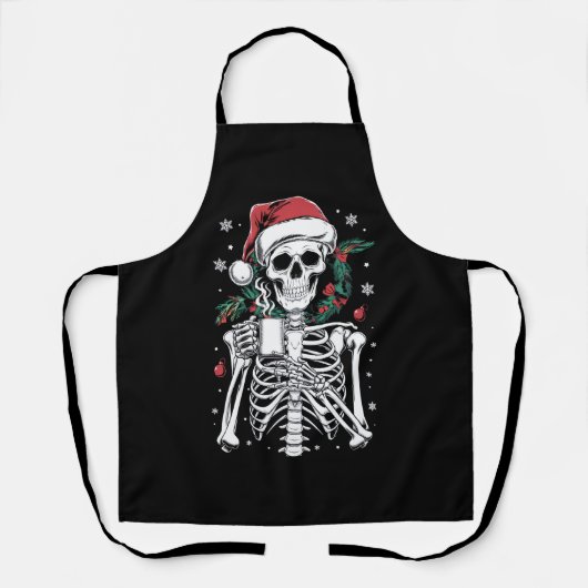 Dead Inside Skeleton Christmas Koffie Liefhebber G Schort (Voorkant)