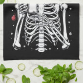 Dead Inside Skeleton Christmas Koffie Liefhebber G Theedoek (Gevouwen)