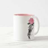 Dead Inside Skeleton Roos Tweekleurige Koffiemok (Voorkant rechts)
