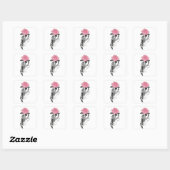 Dead Inside Skeleton Roos Vierkante Sticker (Vel)