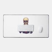 Dead Inside Skull - Grappig Werkdag Skelet Bureaumat (Keyboard & Muis)