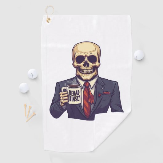 Dead Inside Skull - Grappig Werkdag Skelet Golfhanddoek (Insitu)