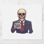 Dead Inside Skull - Grappig Werkdag Skelet Sparkling Wijnetiket (Enkel label)