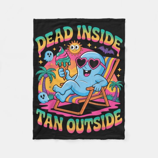 Dead Inside Tan beroemd gemaakt door Funny Ghost S Fleece Deken (Voorkant)