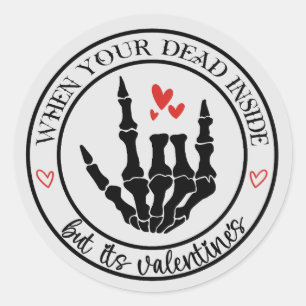 Dead Inside Valentijn Skeleton Sticker
