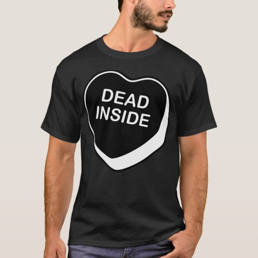Dead Inside Valentijnsdag Conversation Heart T-shirt (Voorkant)