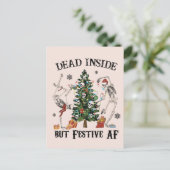 Dead Inside | Vreemde kerst Briefkaart (Staand voorkant)
