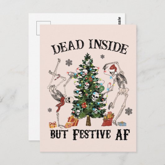 Dead Inside | Vreemde kerst Briefkaart (Voorkant / Achterkant)