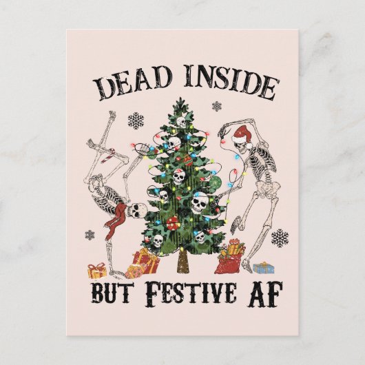 Dead Inside | Vreemde kerst Briefkaart (Voorkant)