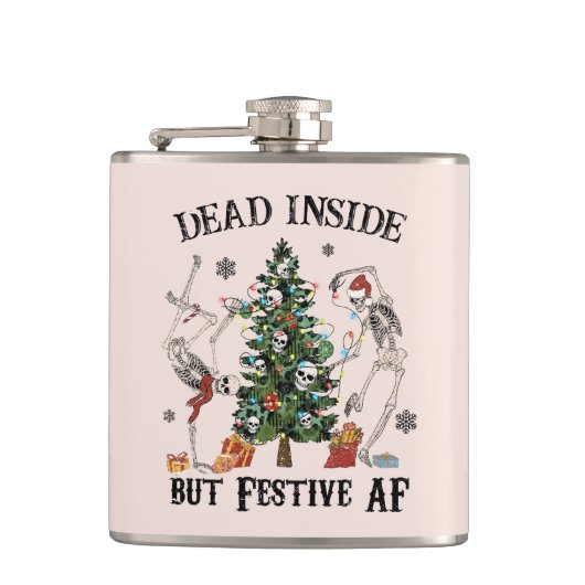 Dead Inside | Vreemde kerst Heupfles (Voorkant)