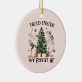 Dead Inside | Vreemde kerst Keramisch Ornament (Rechts)