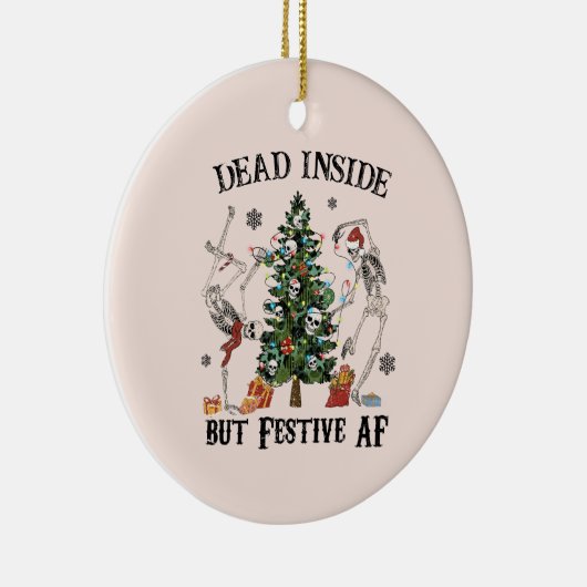 Dead Inside | Vreemde kerst Keramisch Ornament (Rechts)