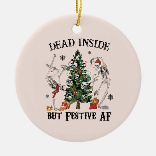 Dead Inside | Vreemde kerst Keramisch Ornament (Voorkant)