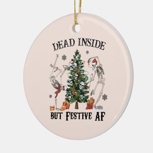 Dead Inside | Vreemde kerst Keramisch Ornament (Links)