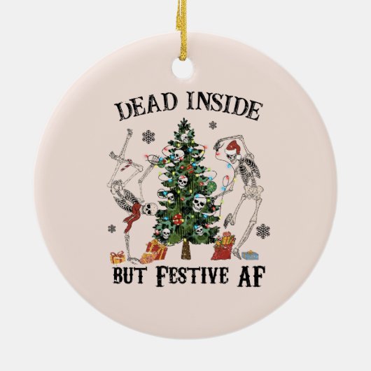 Dead Inside | Vreemde kerst Keramisch Ornament (Achterkant)