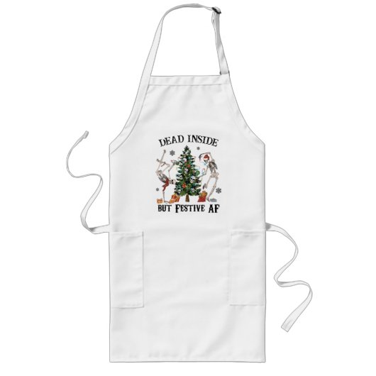 Dead Inside | Vreemde kerst Lang Schort (Voorkant)