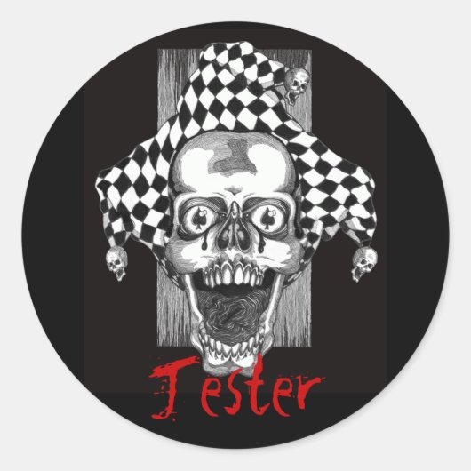 Dead Jester Sticker. Ronde Sticker (Voorkant)