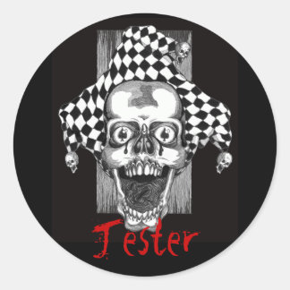 Dead Jester Sticker. Ronde Sticker