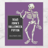 Dead John Halloween Potion, Skeleton Party Wijn Etiket (Enkel label)