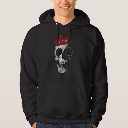 Dead King Tattoo Skull Crown Hoodie (Voorkant)