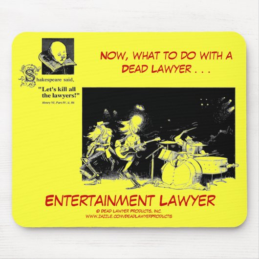 Dead Lawyer™ Entertainment Lawyer Mousepad Muismat (Voorkant)
