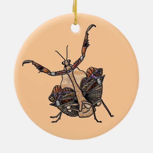 Dead Leaf Mantis Keramisch Ornament (Achterkant)