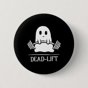 Dead Lift Funny Ghost Gymer Halloween Gewichtslift Ronde Button 5,7 Cm