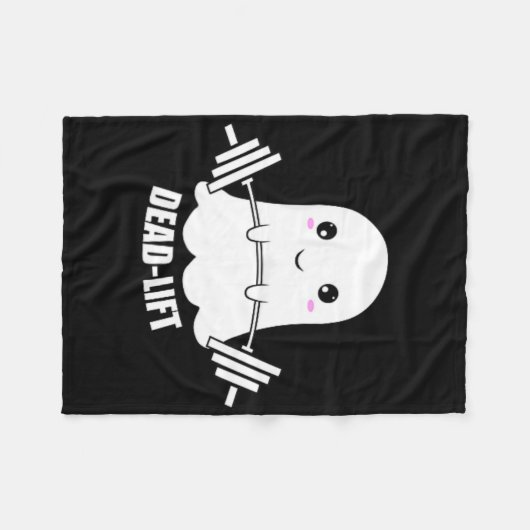 Dead Lift Ghost Halloween Fleece Deken (Voorkant (Horizontaal))