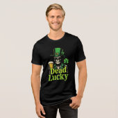 Dead Lucky - Ierse Skeleton St. Patrick's Day Tri-Blend Shirt (Voorkant volledig)