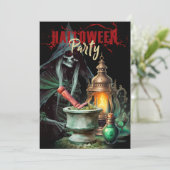 Dead Man Mystieke Halloween Feestuitnodiging Kaart (Staand voorkant)