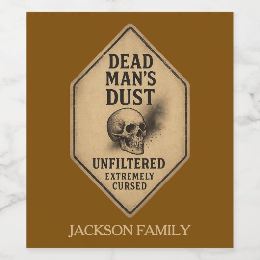 Dead Mans Dust Tonic wijnlabel Wijn Etiket (Enkel label)
