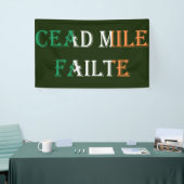 Dead Mile Failte overlay op Ierse vlag Spandoek (Beurs)