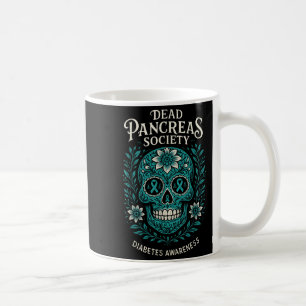 Dead Pancreas Society - Diabetes Awareness Skull Koffiemok