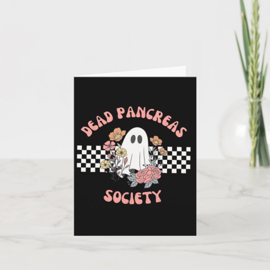 Dead Pancreas Society Funny Ghost Diabetes Awarene Kaart (Voorkant)