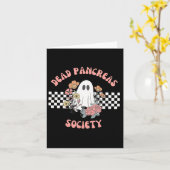 Dead Pancreas Society Funny Ghost Diabetes Awarene Kaart (Gele Bloem)