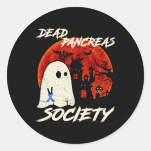 Dead Pancreas Society Ghost Diabetes Awareness Hal Ronde Sticker