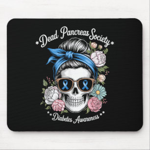Dead Pancreas Society Shirt Floral Skull Diabetes Muismat