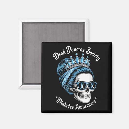 Dead Pancreas Society Shirt Funny Diabetes Awarene Magneet (Voorkant / Achterkant)