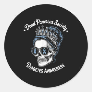 Dead Pancreas Society Shirt Funny Diabetes Awarene Ronde Sticker