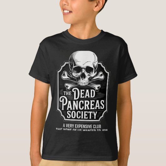 Dead Pancreas Society Shirt Schedel Grappige Diabe (Voorkant)