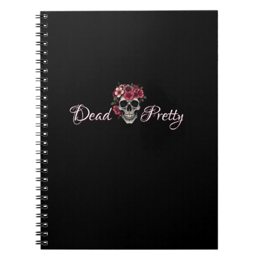 Dead Pretty Floral Skull Spiral Notebook Notitieboek (Voorkant)