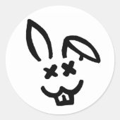 Dead Rabbit Society Ronde Sticker (Voorkant)