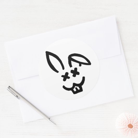 Dead Rabbit Society Ronde Sticker (Envelop)
